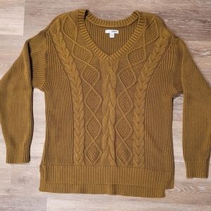 Brown cable knit sweater